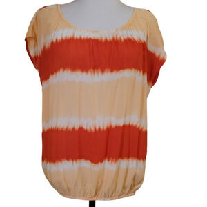Ombre Peasant Top Summer Beachy Boho Hippie Tie Dye Lightweight‎ Groovy Size M